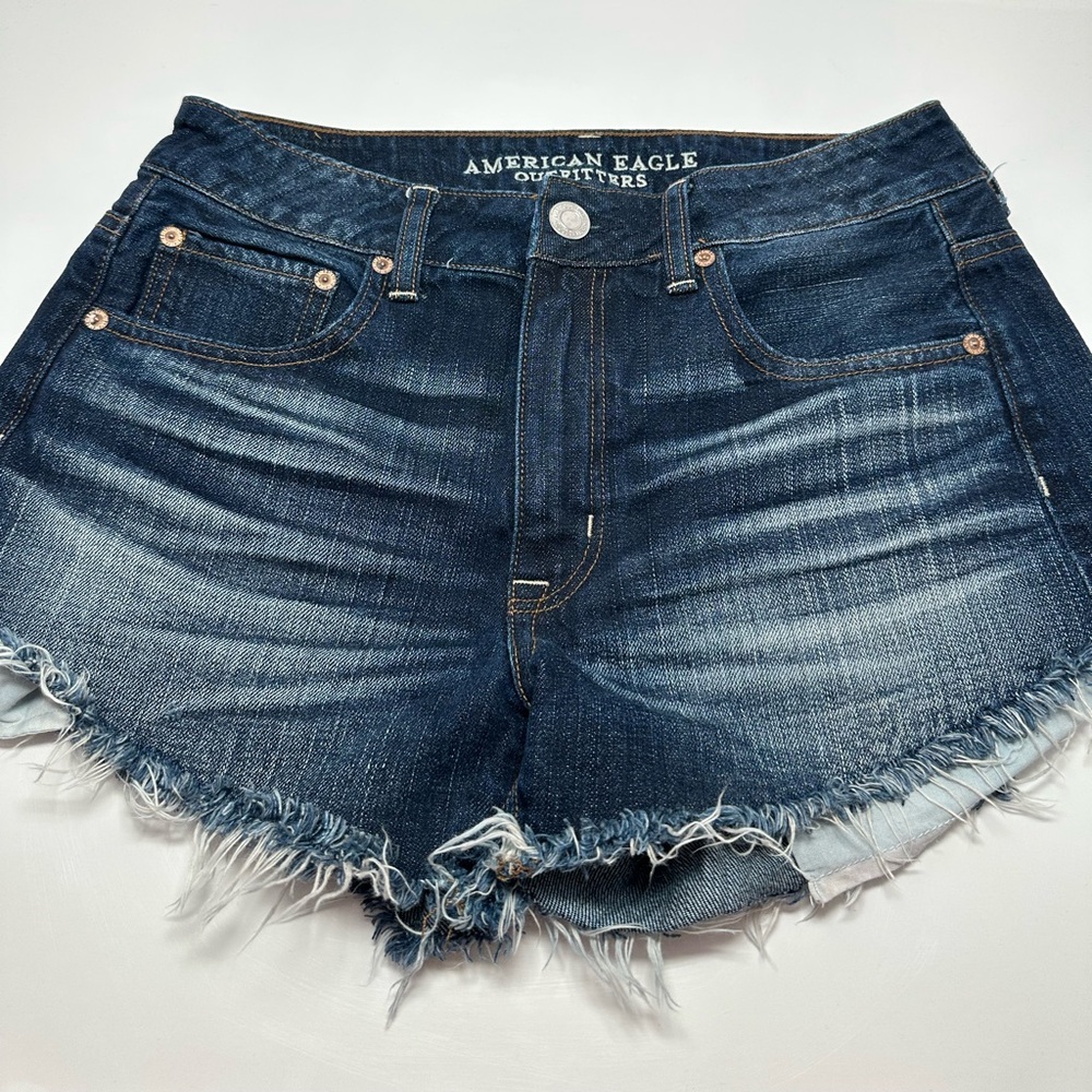 American Eagle High Rise Festival Denim Shorts